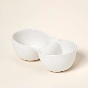 Uncommon Goods Ooma Bowl | White | Two Bowls in One | NWT